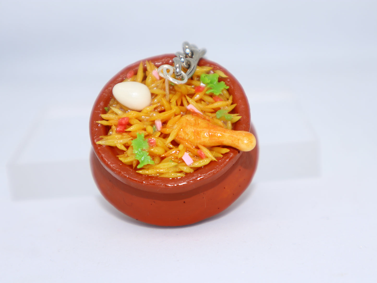 Miniature Chicken Biryani Handi Keychain