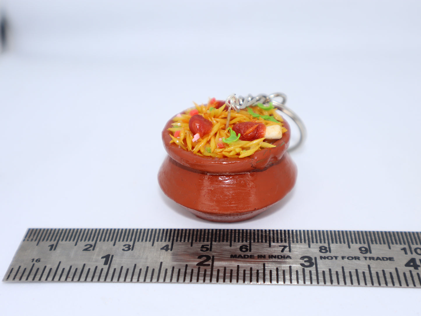 Miniature Mutton Biryani Handi Keychain