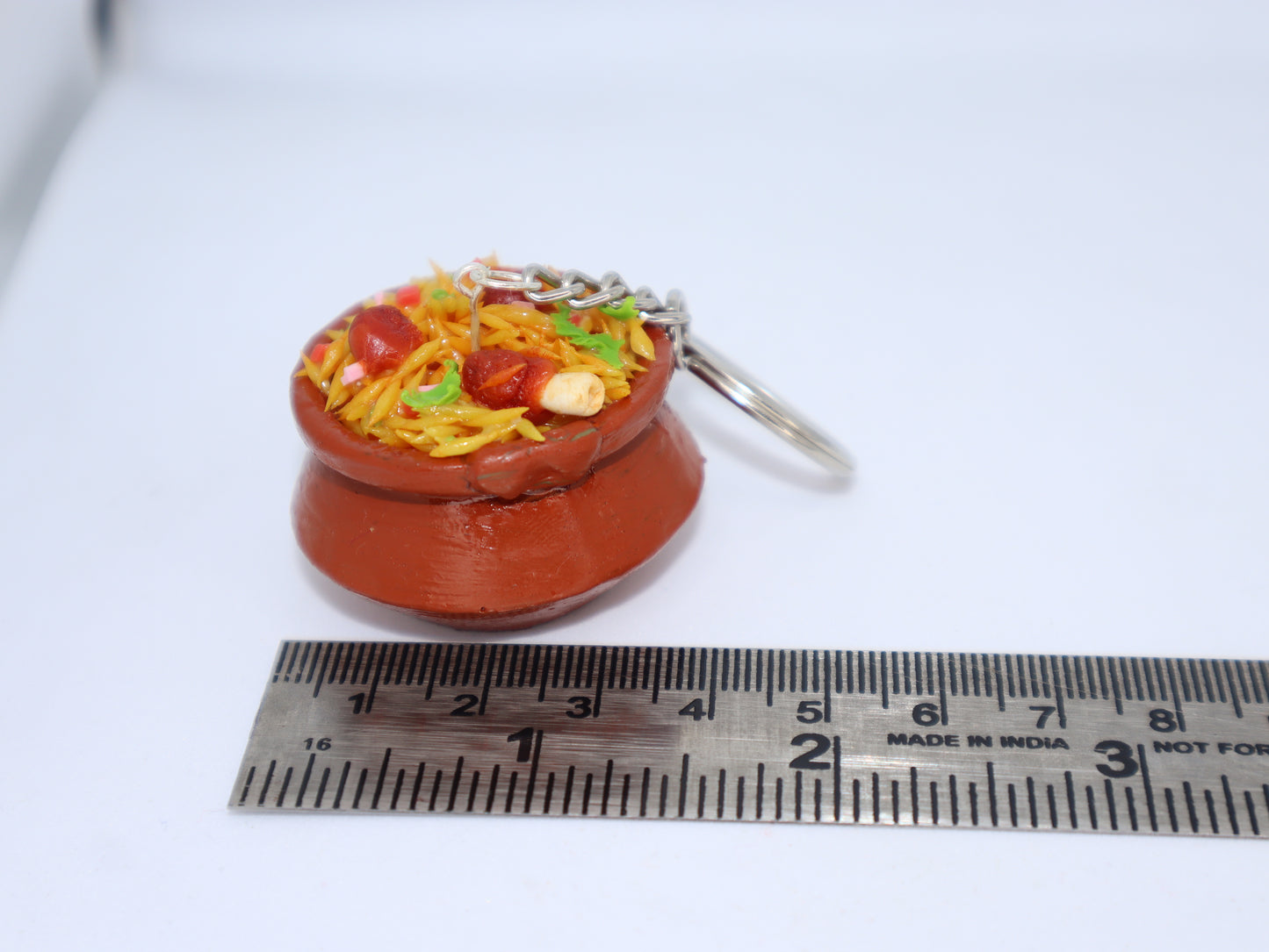 Miniature Mutton Biryani Handi Keychain