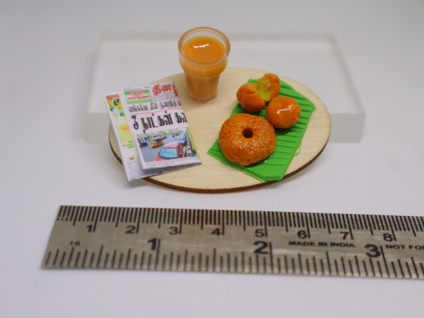 Miniature Newspaper Tea & Vadai Combo Magnet