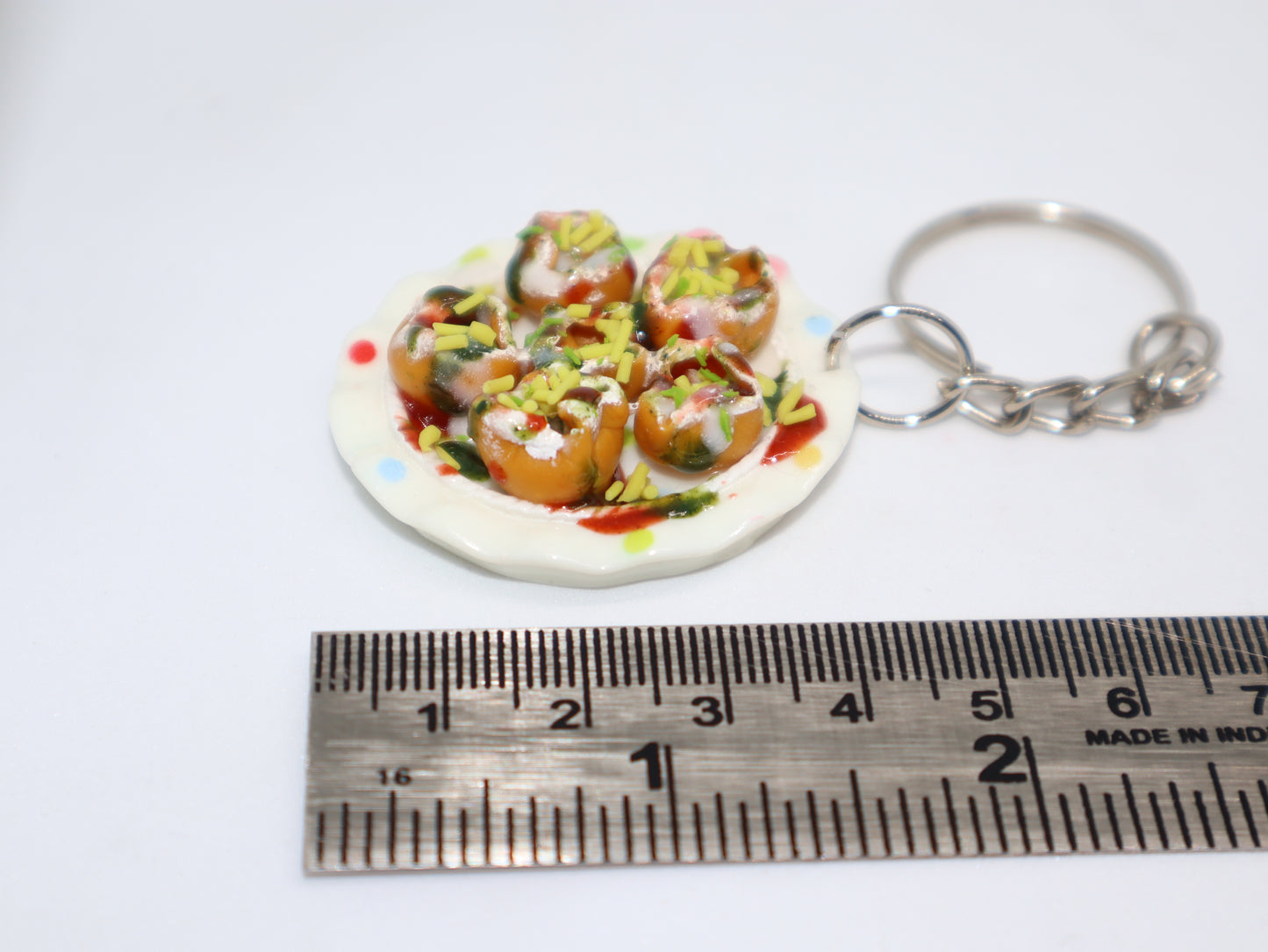Miniature Dahi Puri Platter Keychain