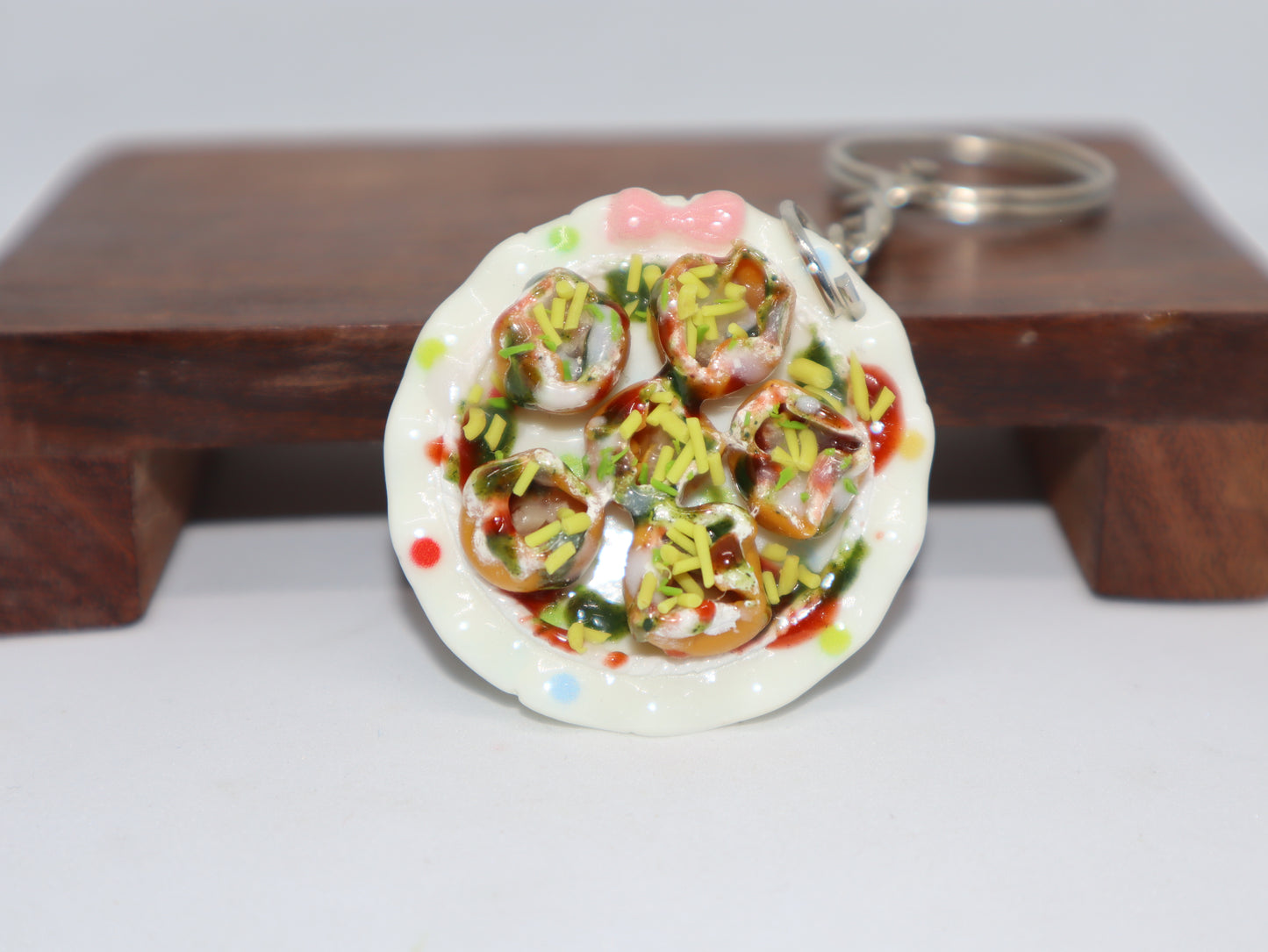Miniature Dahi Puri Platter Keychain