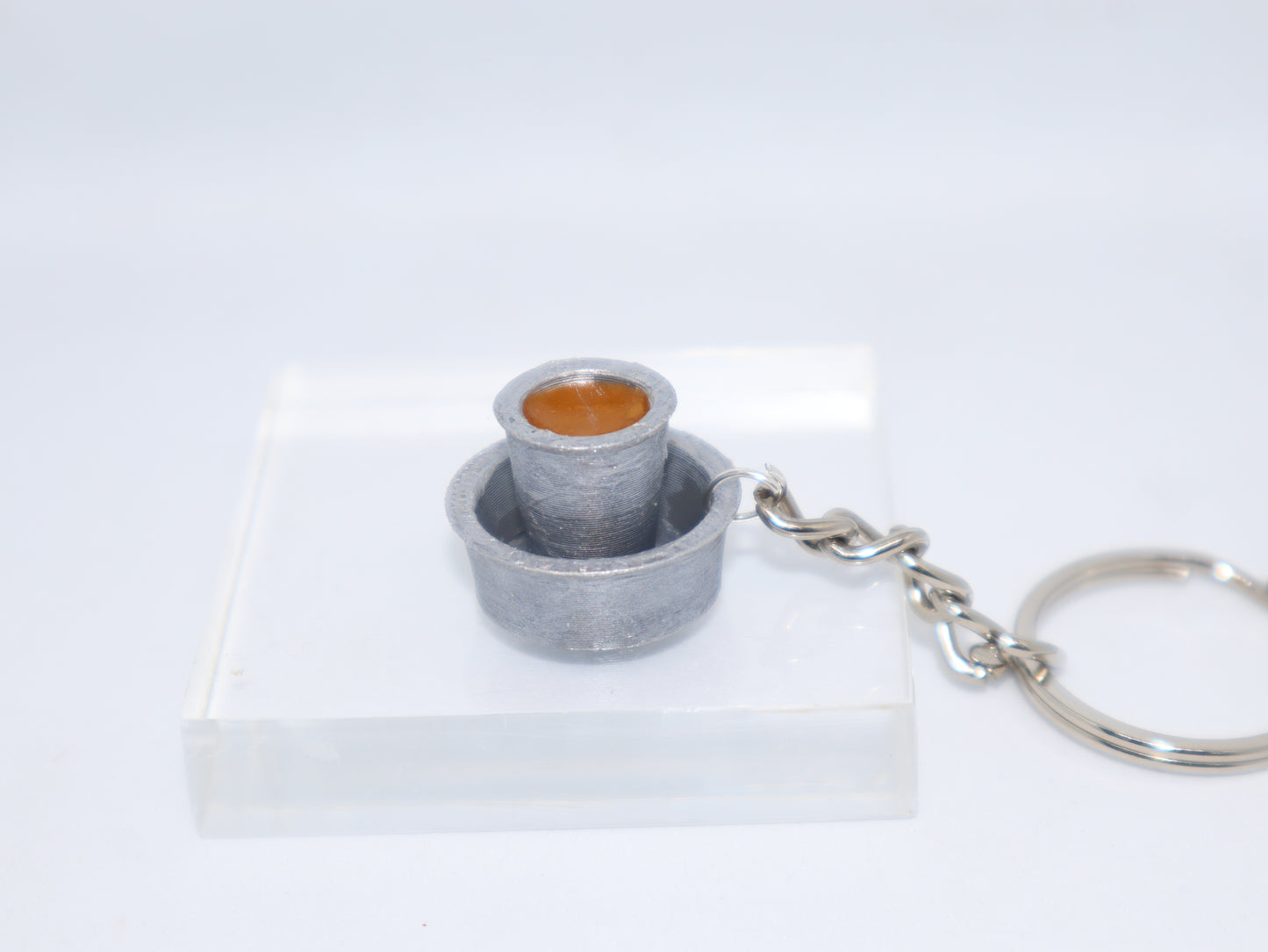 Filter Coffee Dabara Set Miniature Keychain- Silver
