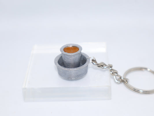 Filter Coffee Dabara Set Miniature Keychain- Silver