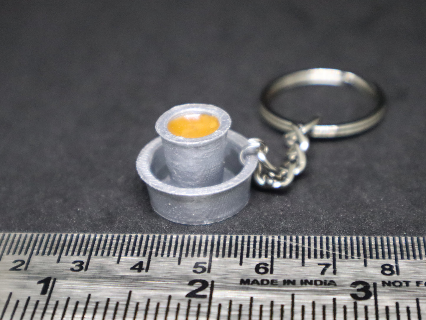 Filter Coffee Dabara Set Miniature Keychain- Silver