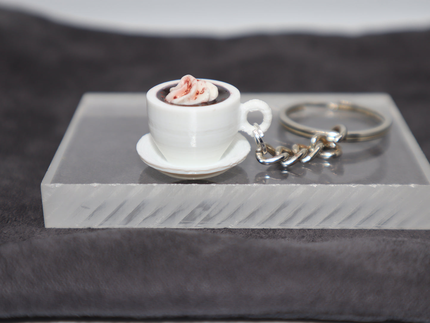 Miniature Hot Chocolate Cup Keychain