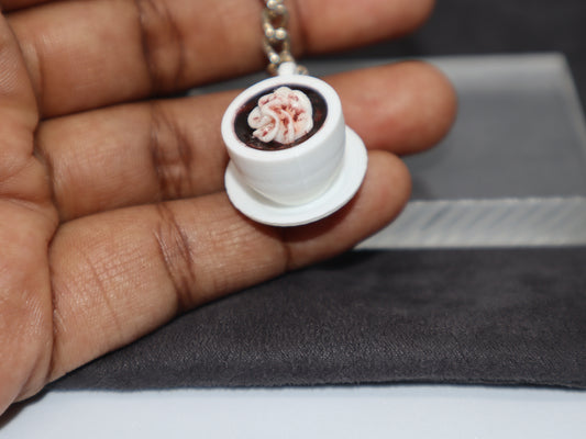 Miniature Hot Chocolate Cup Keychain