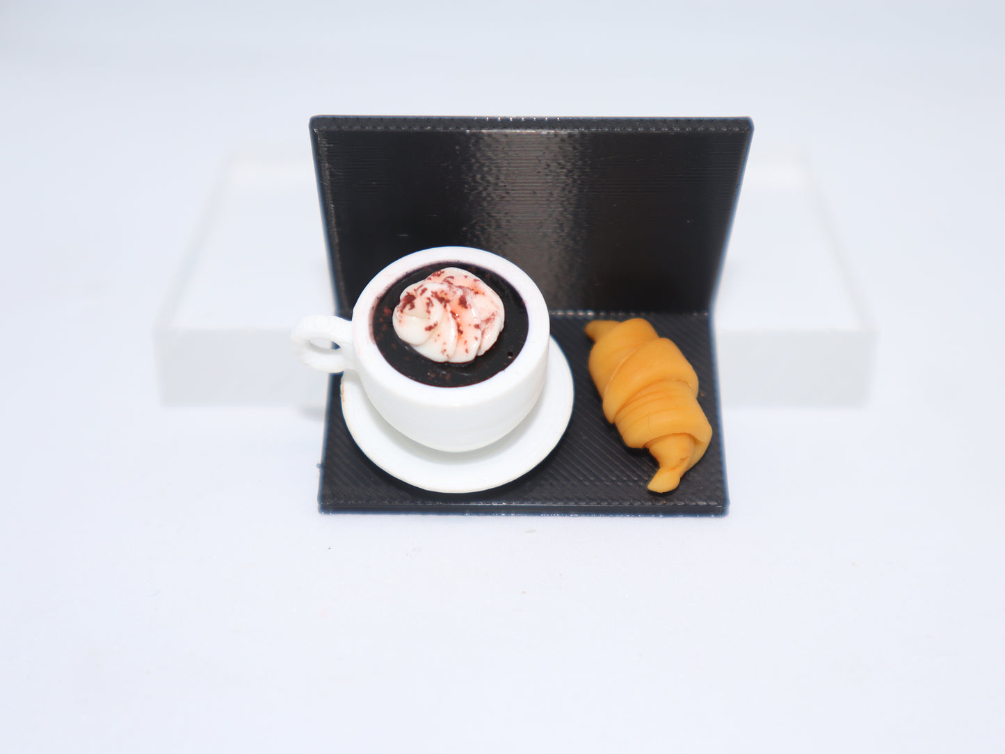Miniature Hot Chocolate & Croissant Fridge Magnet
