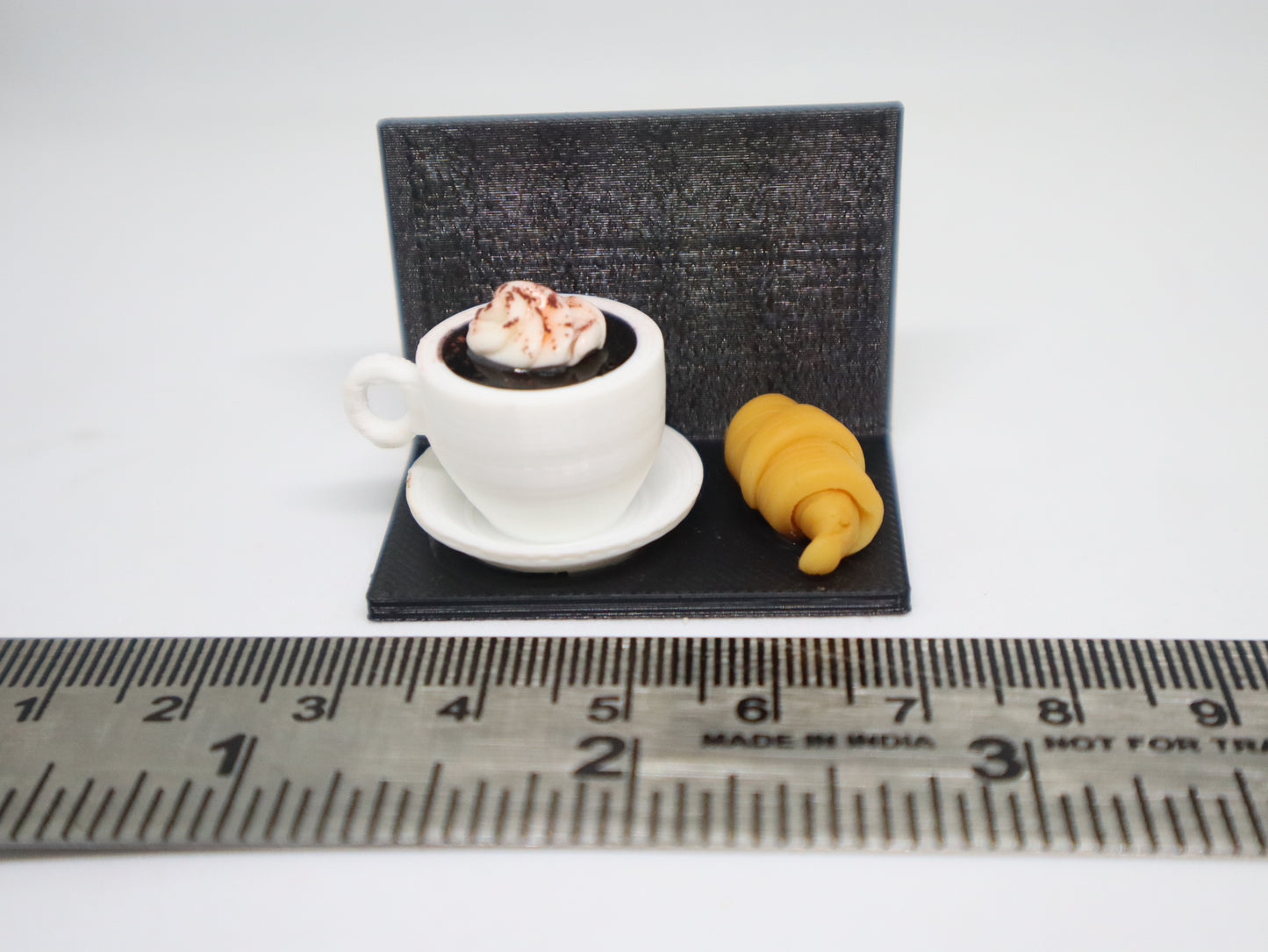 Miniature Hot Chocolate & Croissant Fridge Magnet