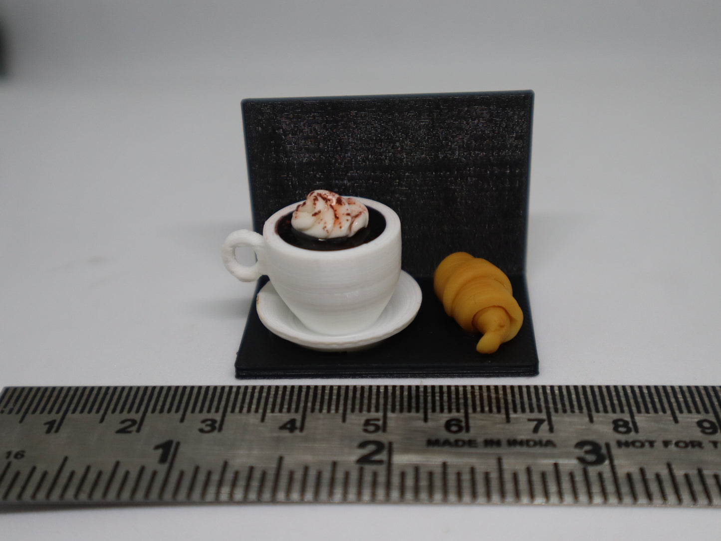 Miniature Hot Chocolate & Croissant Fridge Magnet