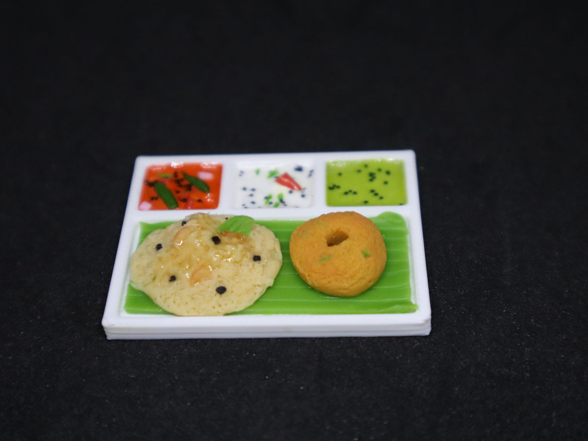 Miniature South Indian Pongal & Vada Fridge Magnet