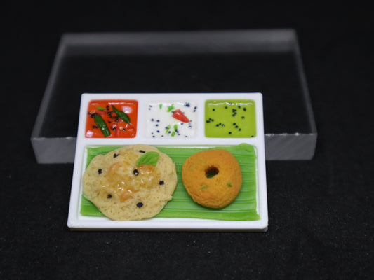 Miniature South Indian Pongal & Vada Fridge Magnet