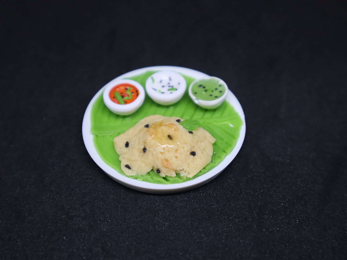 Miniature South Indian Ven Pongal Platter Fridge Magnet