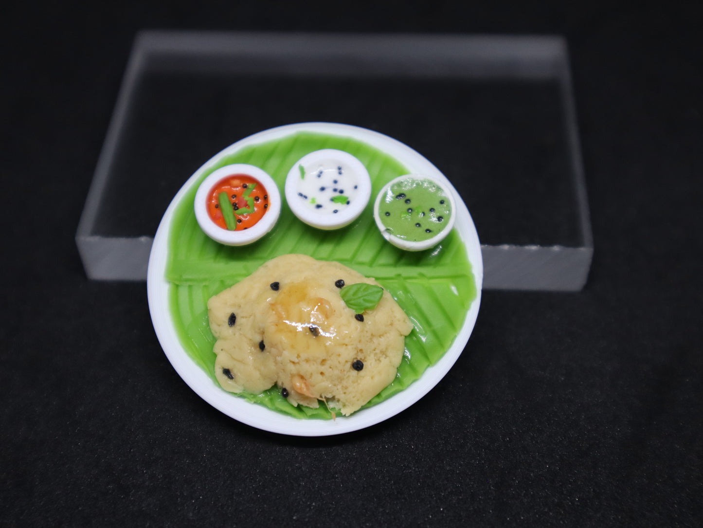 Miniature South Indian Ven Pongal Platter Fridge Magnet