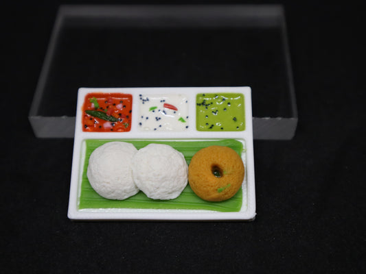 Miniature South Indian Idli & Vada Platter Fridge Magnet