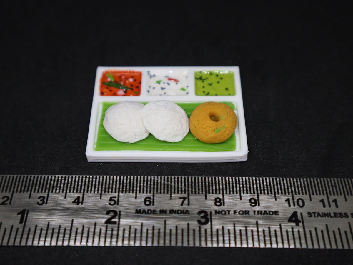Miniature South Indian Idli & Vada Platter Fridge Magnet