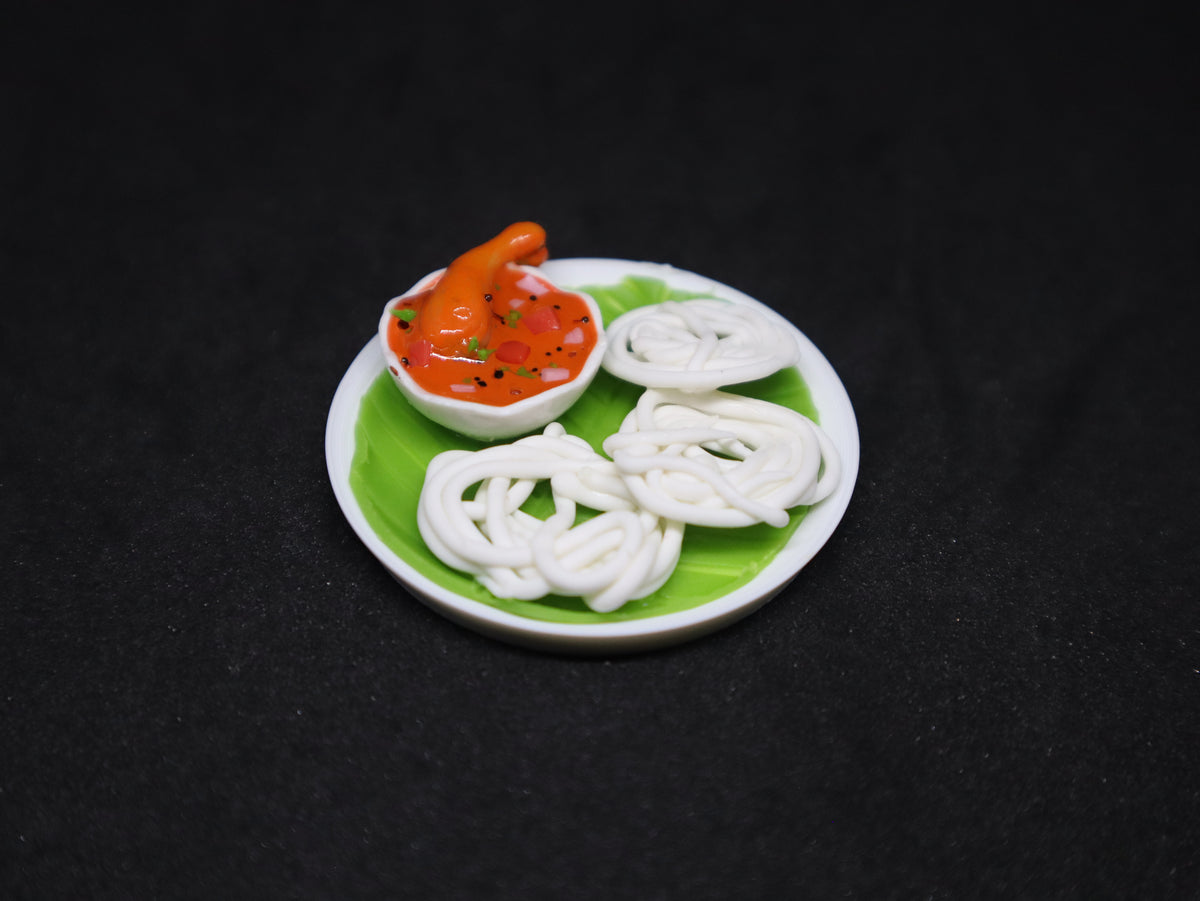 Miniature Idiyappam with Chicken Curry Fridge Magnet