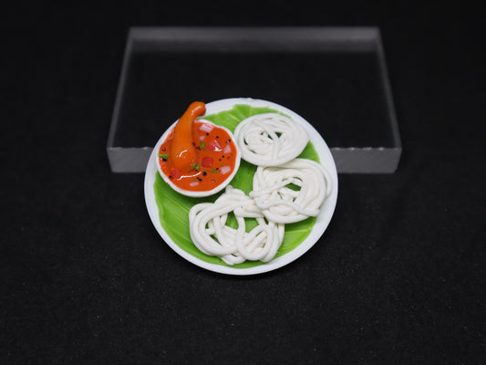 Miniature Idiyappam with Chicken Curry Fridge Magnet