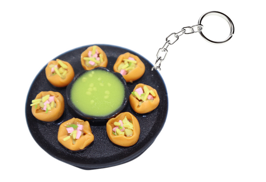 Miniature Panipuri Platter Keychain